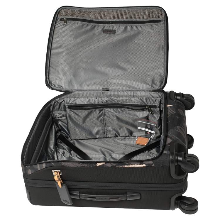 Pre Owned TUMI Black Highlands Print Nylon Merge Continental Expandable Carry On Luggage