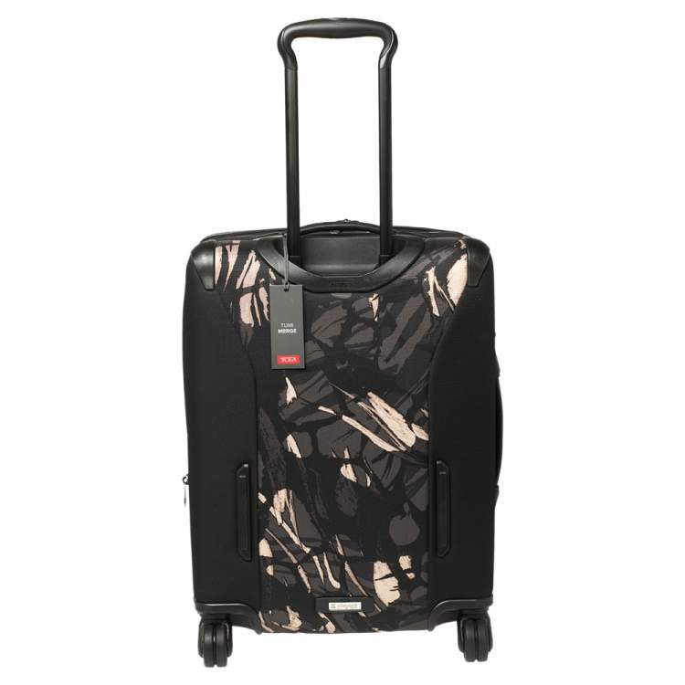 Pre Owned TUMI Black Highlands Print Nylon Merge Continental Expandable Carry On Luggage