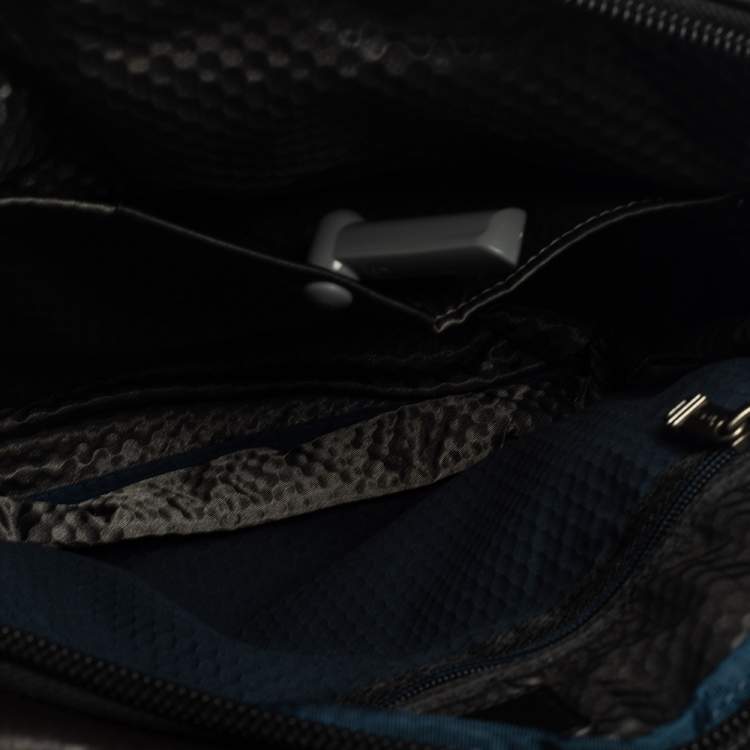 Pre Owned TUMI Black Leather Annapolis Zip Flap Messenger Bag