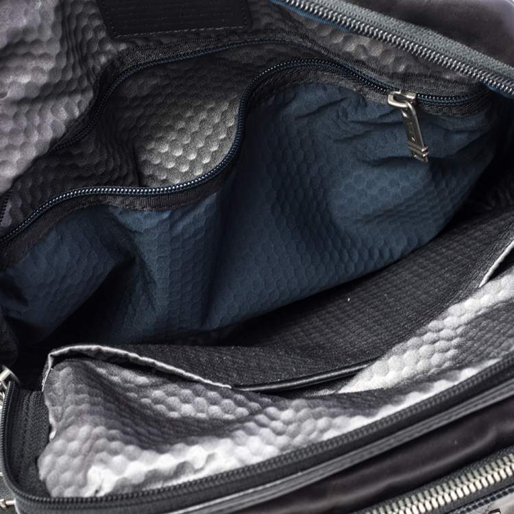 Pre Owned Tumi Black Leather Alpha Bravo Arnold Expandable Messenger Bag