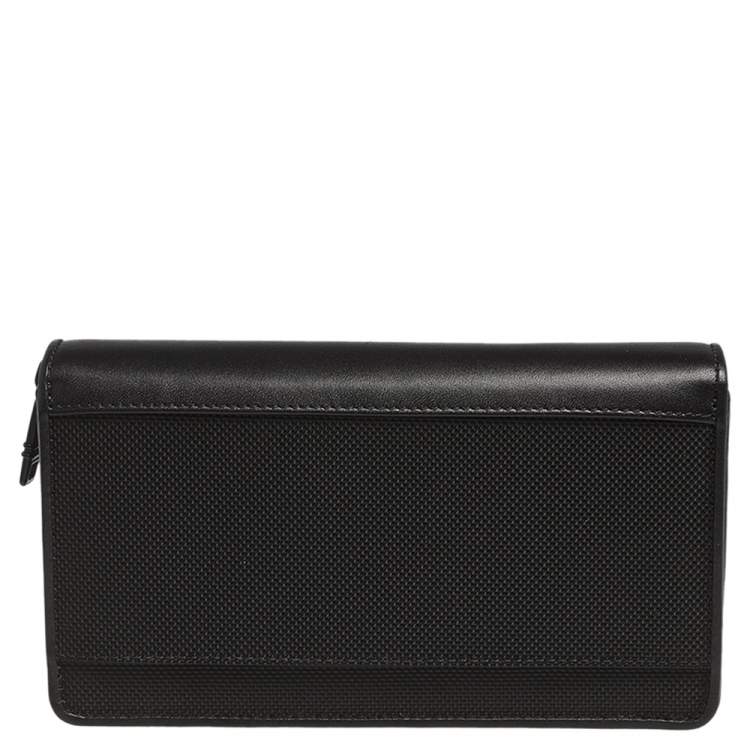 Pre Owned TUMI Black Nylon and Leather Zip Around Travel Wallet