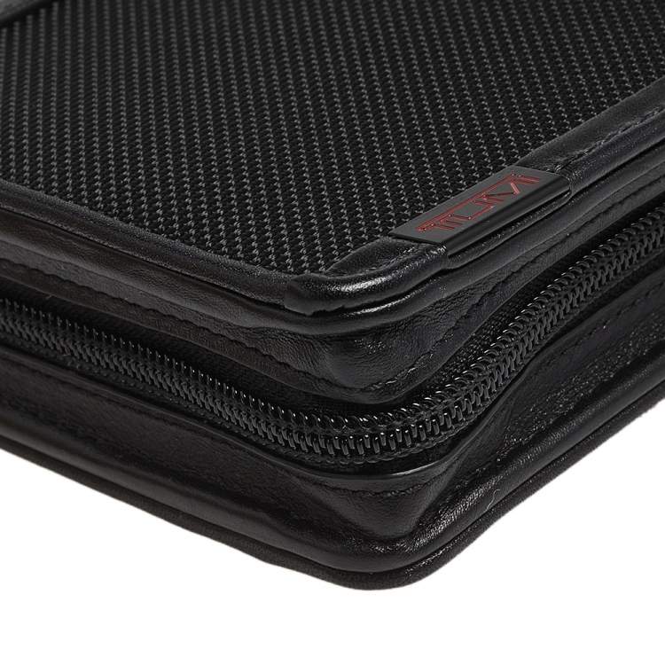 Pre Owned TUMI Black Nylon and Leather Zip Around Travel Wallet