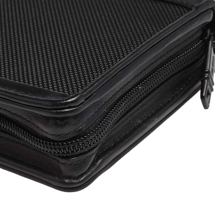Pre Owned TUMI Black Nylon and Leather Zip Around Travel Wallet
