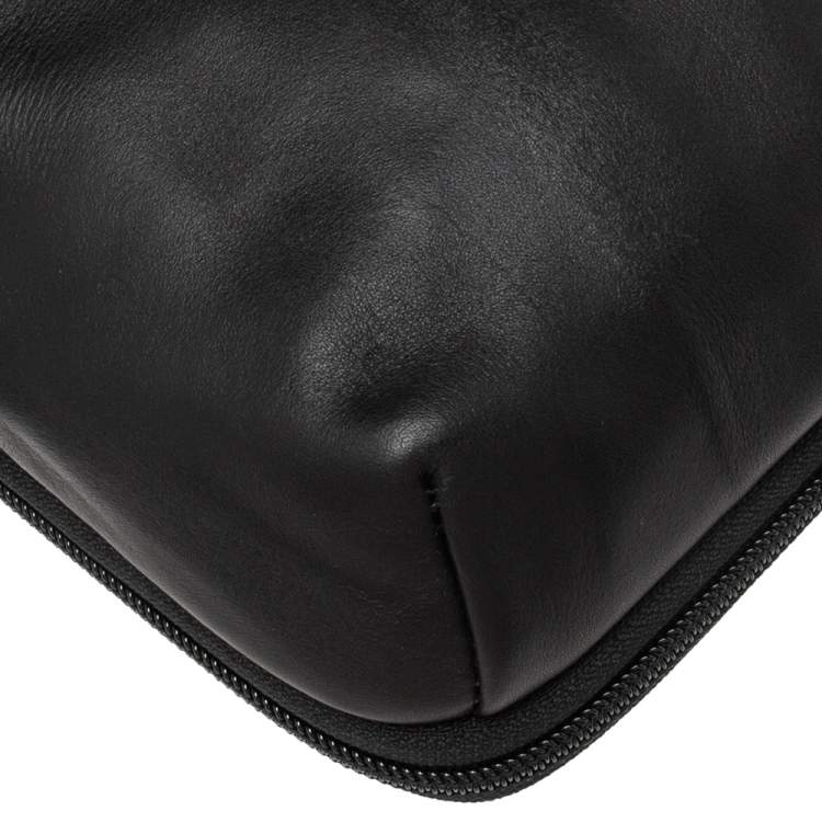 Pre Owned Tumi Black Leather Alpha Bravo Arnold Zip Messenger Bag