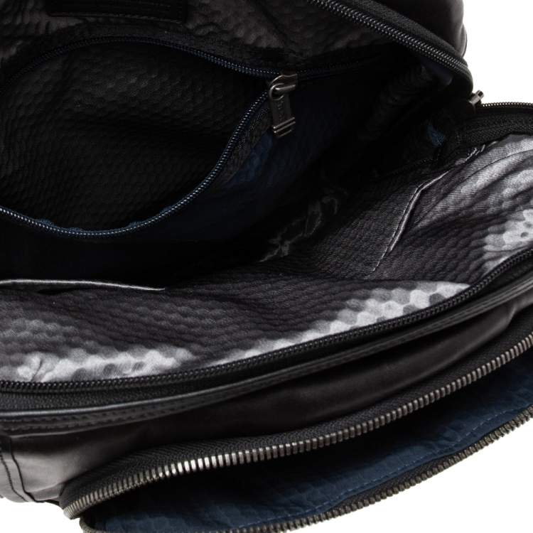 Pre Owned Tumi Black Leather Alpha Bravo Arnold Zip Messenger Bag