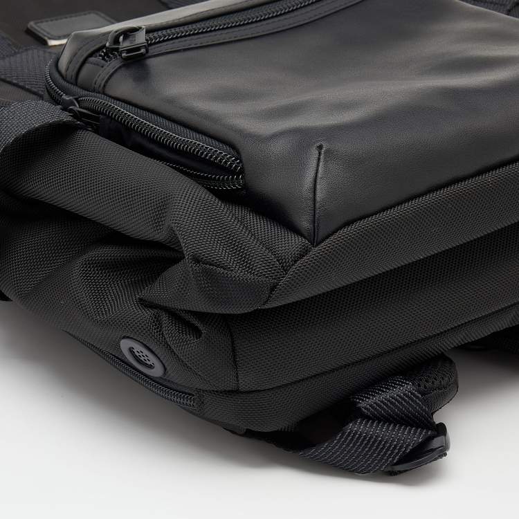 Pre Owned Tumi Black Nylon and Leather Alpha Bravo Sheppard Deluxe Brief Backpack