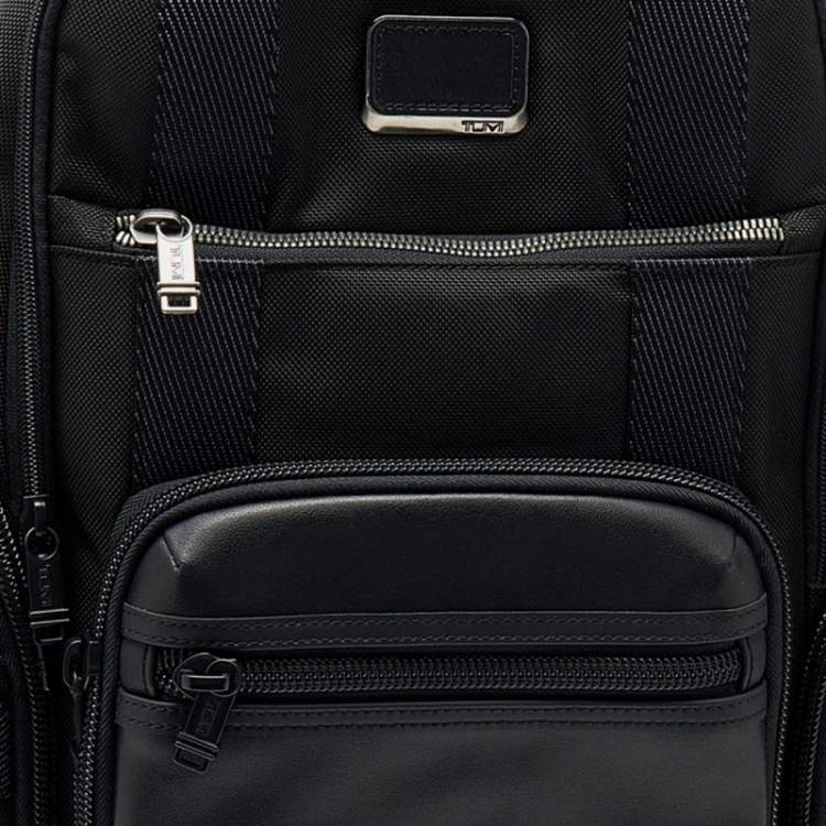 Pre Owned Tumi Black Nylon and Leather Alpha Bravo Sheppard Deluxe Brief Backpack