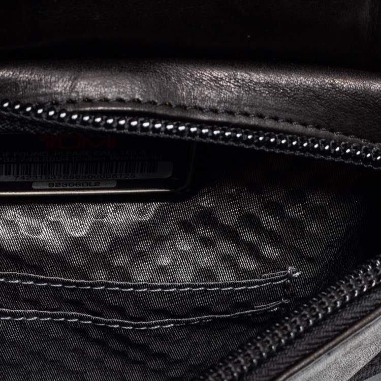 مملوكة مسبقًا TUMI Black Leather Alpha Bravo Barstow Messenger Bag