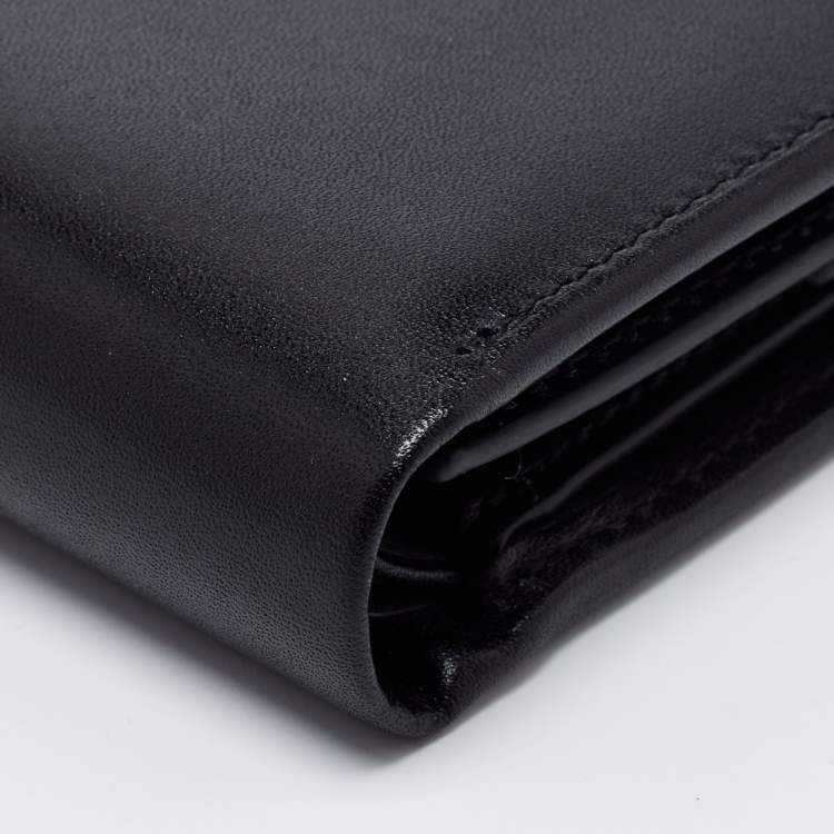 Pre Owned Tumi Black Leather Global Vertical Flip Coin Wallet