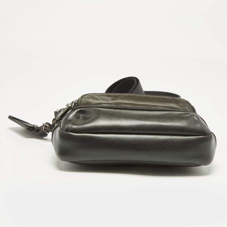 Pre Owned Tumi Dark Brown/Black Leather Alpha Bravo Barstow Messenger Bag