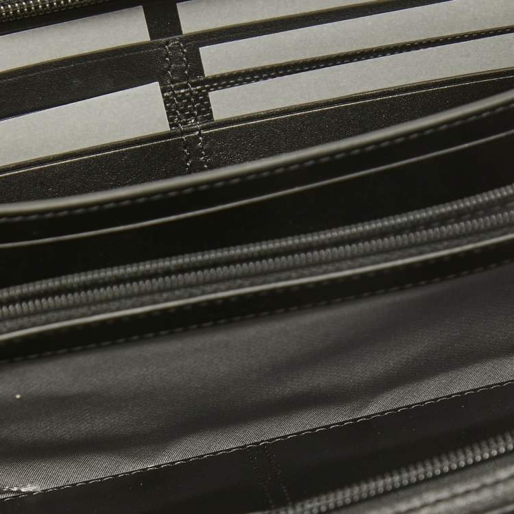 Pre Owned Tumi Black Nylon and Leather Travel Zip Around Wallet