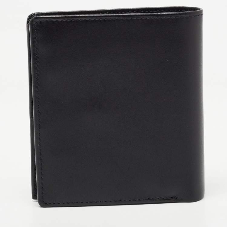 Pre Owned Tumi Black Leather Global Vertical Flip Coin Wallet