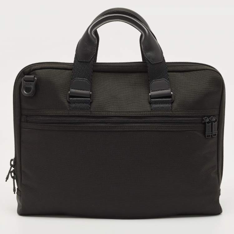 Pre Owned Tumi Black Nylon Alpha Bravo Academy Briefcase 