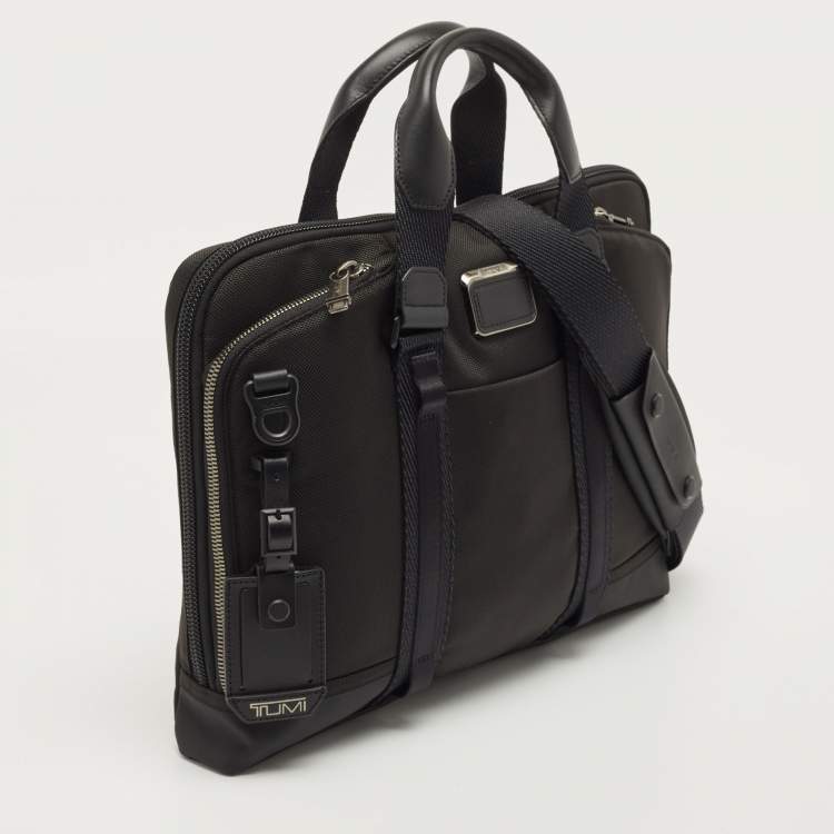 Pre Owned Tumi Black Nylon Alpha Bravo Academy Briefcase 