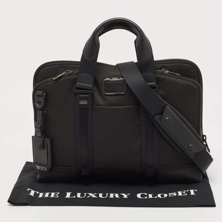 Pre Owned Tumi Black Nylon Alpha Bravo Academy Briefcase 