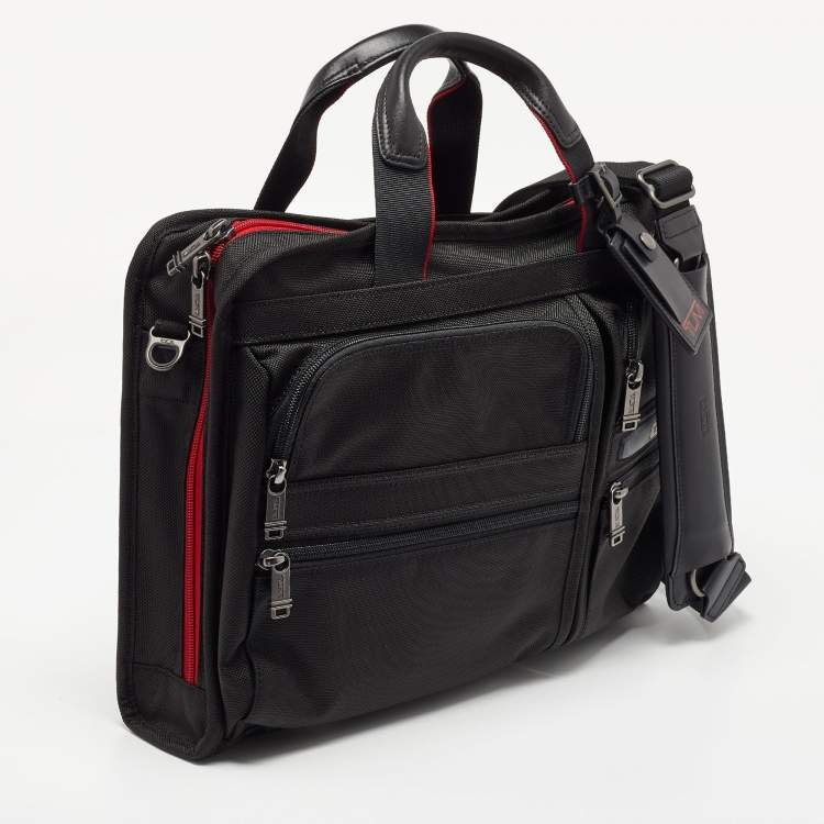 Pre Owned Tumi Black Nylon Alpha T-Pass Expandable Laptop Briefcase