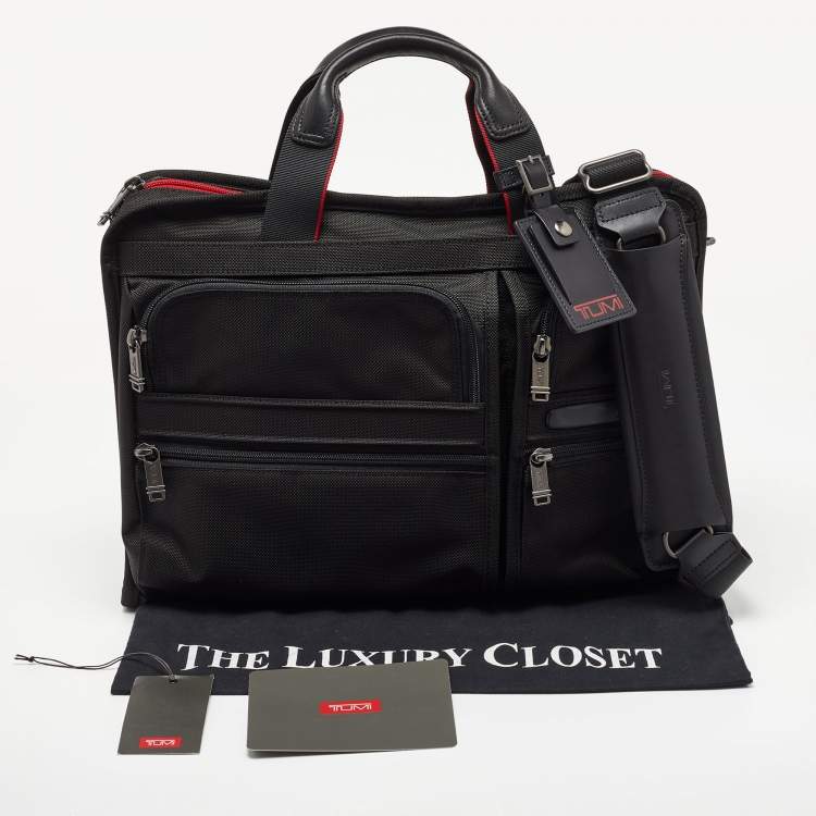 Pre Owned Tumi Black Nylon Alpha T-Pass Expandable Laptop Briefcase
