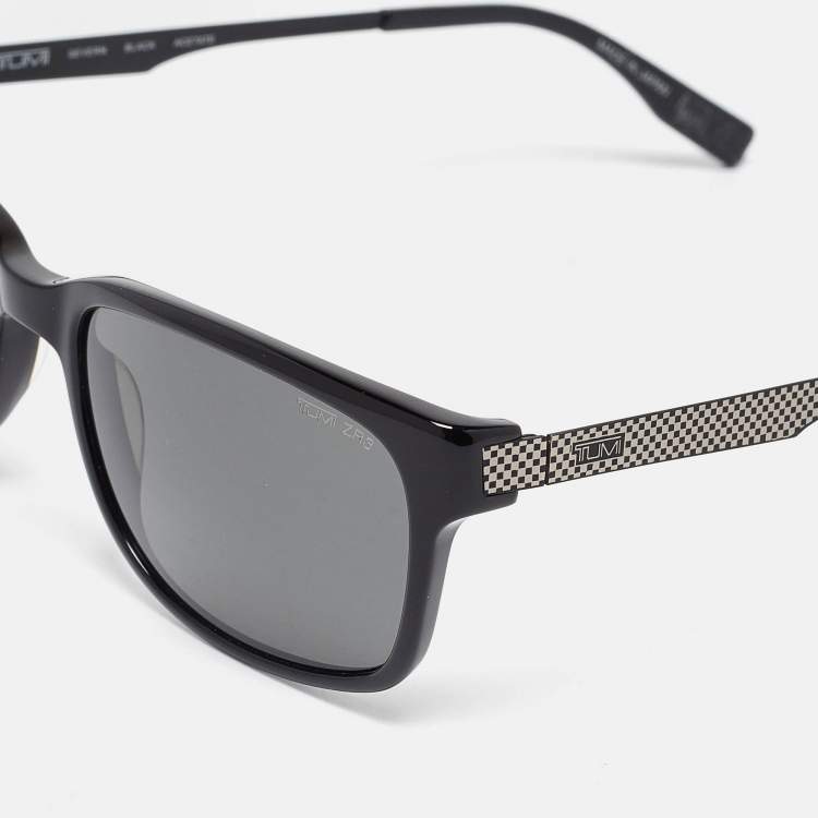 Pre Owned TUMI Black Polarized ZR3 Square Sunglasses