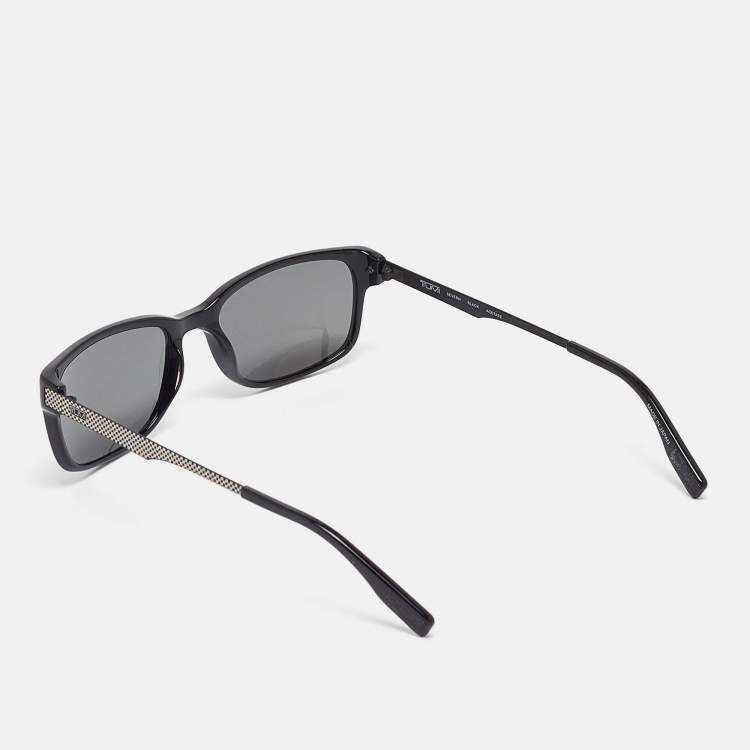 Pre Owned TUMI Black Polarized ZR3 Square Sunglasses