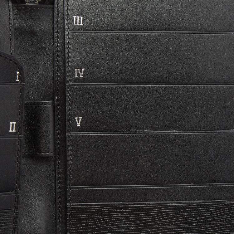 Pre Owned Tumi Black Leather Zip Around Clutch Organizer