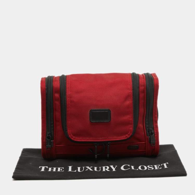 Pre Owned TUMI Red/Black Nylon Hanging Travel Kit