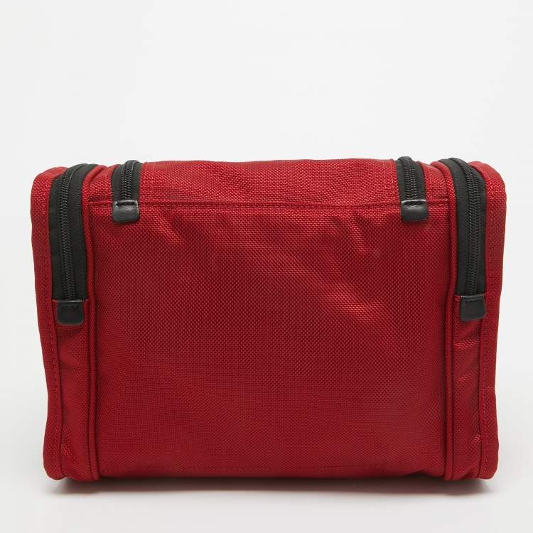 Pre Owned TUMI Red/Black Nylon Hanging Travel Kit