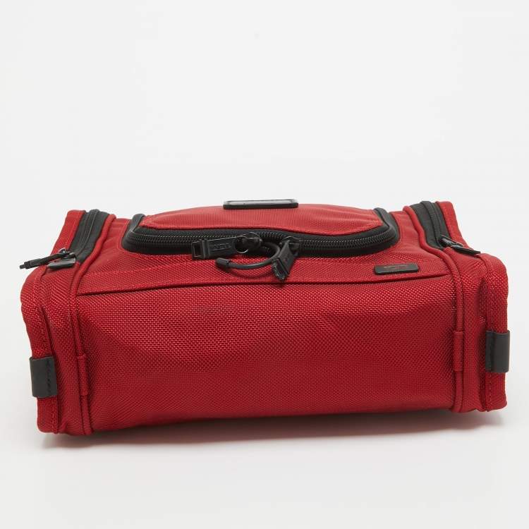 Pre Owned TUMI Red/Black Nylon Hanging Travel Kit