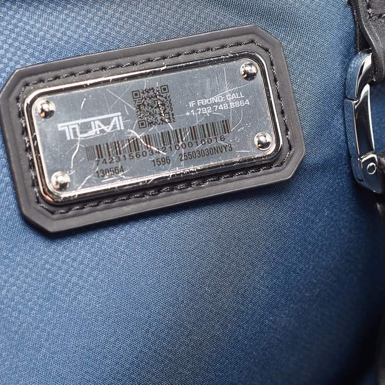 Pre Owned TUMI Blue/Black Nylon and Leather Arrive Olten Messenger Bag 