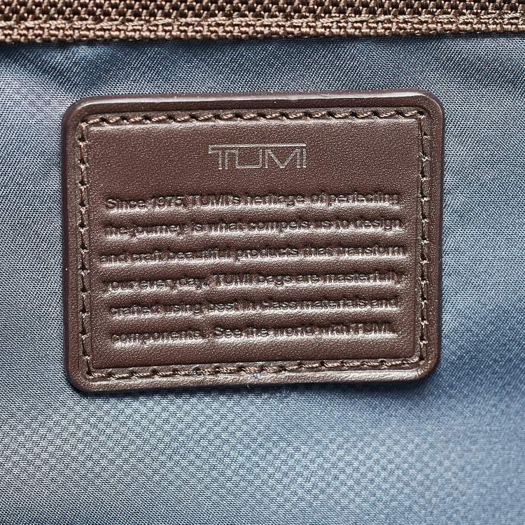 Pre Owned TUMI Grey/Brown Coated Canvas and Leather Alpha 2 Slim Deluxe Portfolio Bag