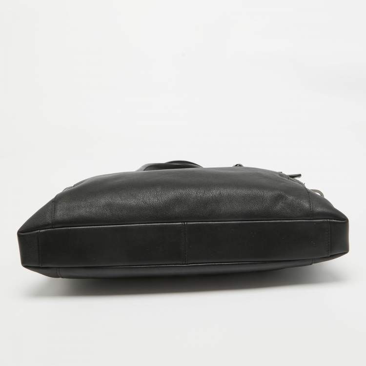 Pre Owned TUMI Black Leather Beacon Hill Slim Briefcase Bag