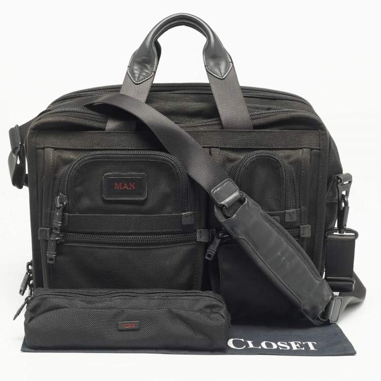 Pre Owned TUMI Black Nylon Alpha Organizer Portfolio Brief Bag