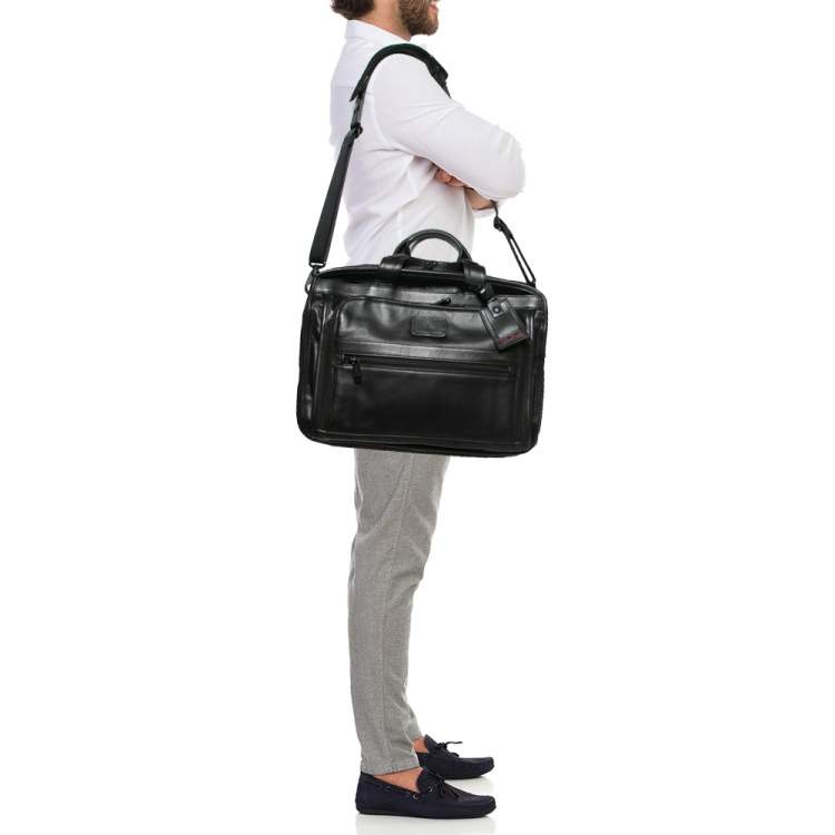 Pre Owned TUMI Black Leather Alpha 2 Briefcase