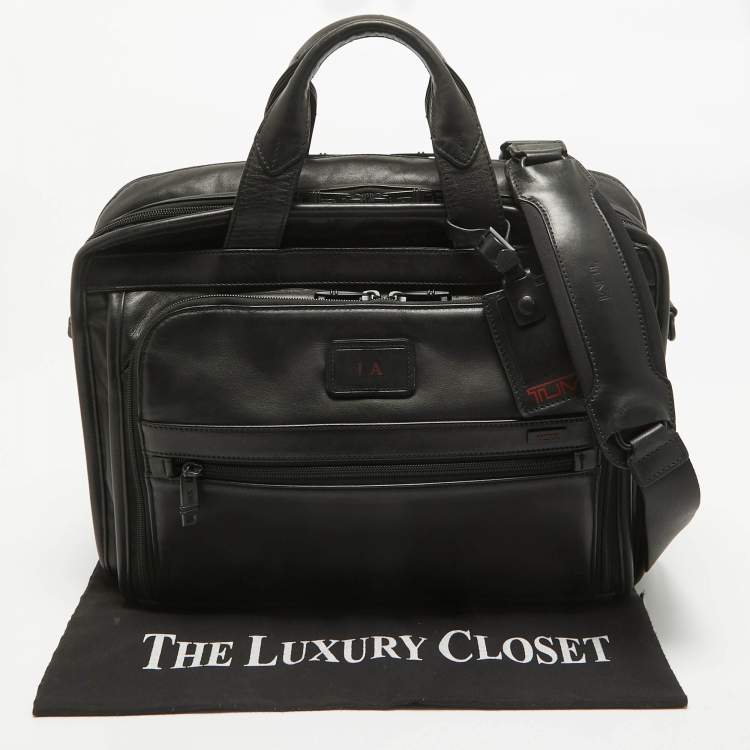 Pre Owned TUMI Black Leather Alpha 2 Briefcase