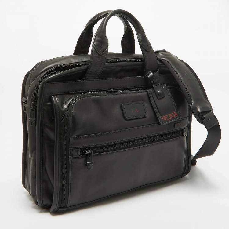 Pre Owned TUMI Black Leather Alpha 2 Briefcase