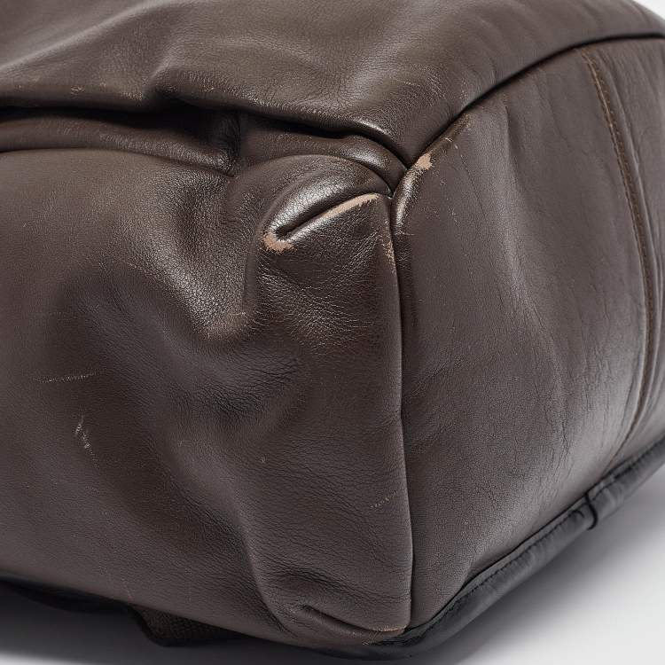 Pre Owned TUMI Dark Brown/Black Leather Clayton Backpack