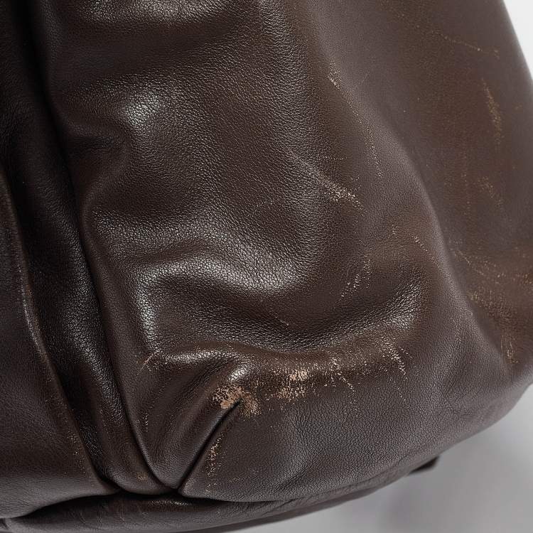 Pre Owned TUMI Dark Brown/Black Leather Clayton Backpack