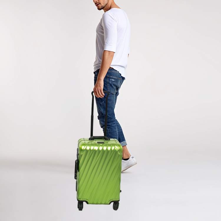 Pre Owned TUMI Green/Black Aluminum 19 Degree International Carry On Luggage