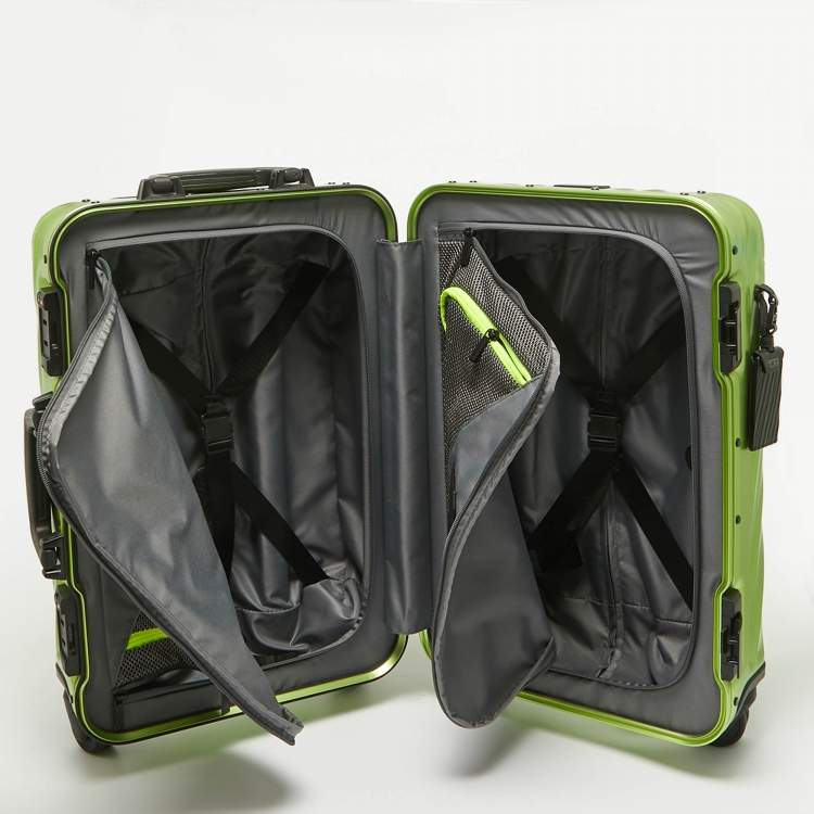 Pre Owned TUMI Green/Black Aluminum 19 Degree International Carry On Luggage