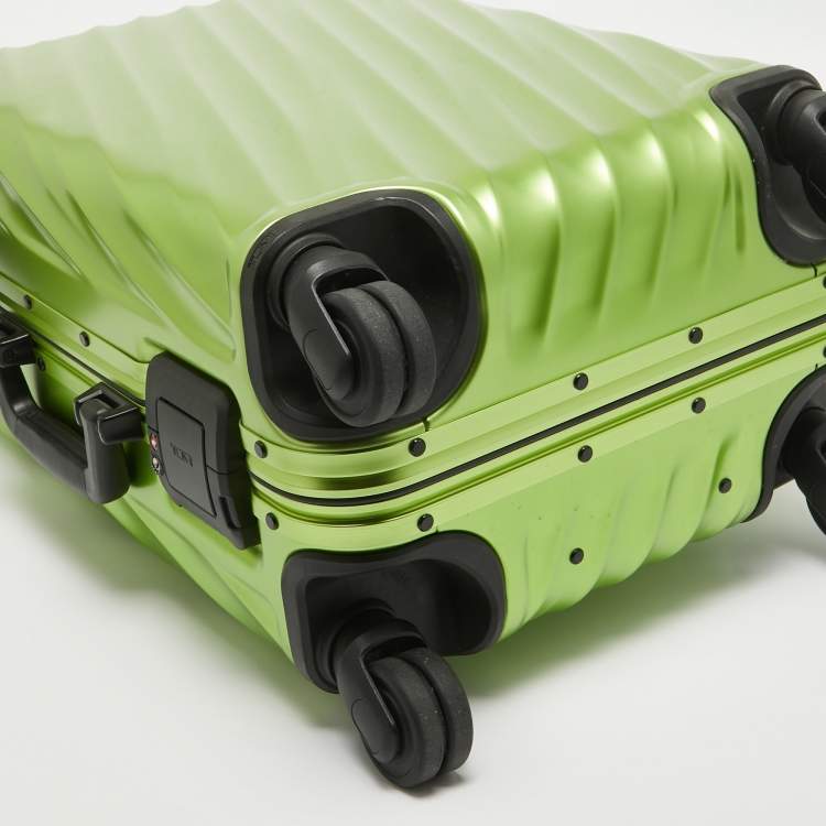 Pre Owned TUMI Green/Black Aluminum 19 Degree International Carry On Luggage