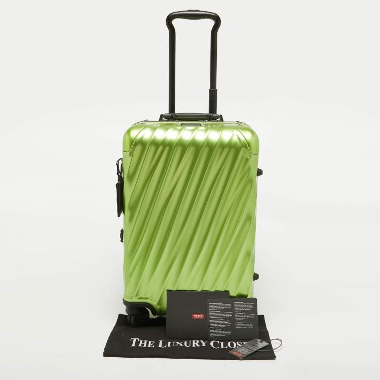 Pre Owned TUMI Green/Black Aluminum 19 Degree International Carry On Luggage