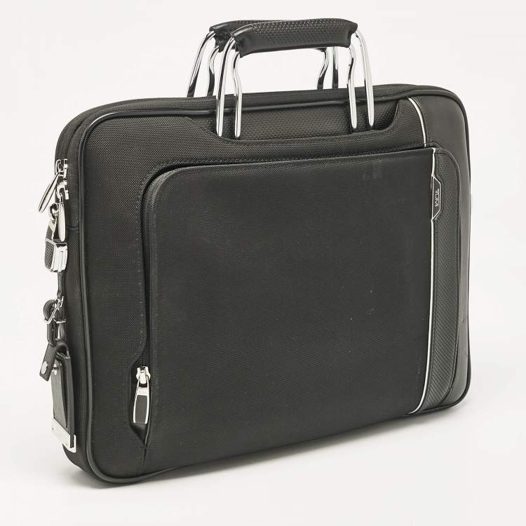 Pre Owned TUMI Black Nylon and Leather Hannover Slim Briefcase