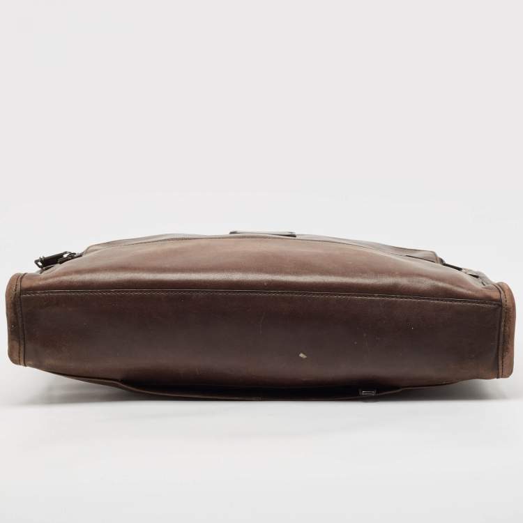 Pre Owned TUMI Brown Leather Alpha Slim Briefcase