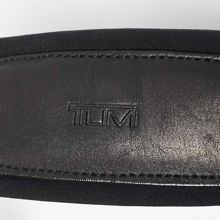 Pre Owned TUMI Black Leather and Nylon Alpha 3 Expandable Organizer Laptop Bag