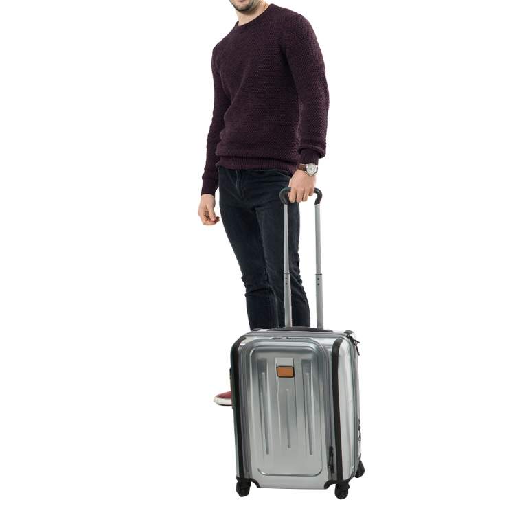 Pre Owned TUMI Silver Polycarbonate Continental Expandable 4 Carry On Luggage