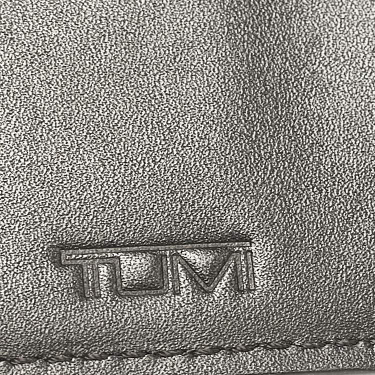 Pre Owned TUMI Blue/Black Printed Leather Gusseted Card Case