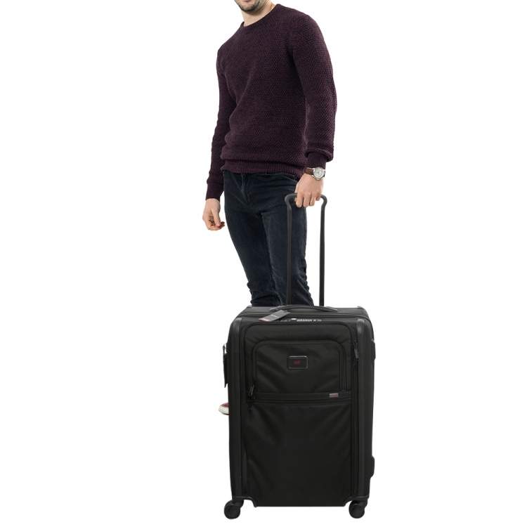 Pre Owned TUMI Black Nylon 4 Wheeled Alpha 3 Expandable Short Trip Packing Case