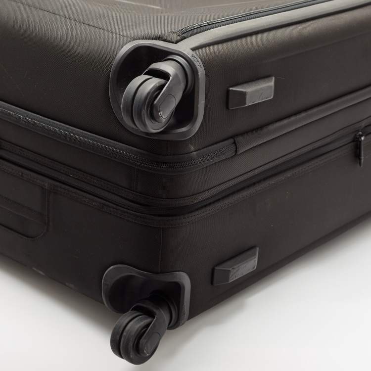 Pre Owned TUMI Black Nylon 4 Wheeled Alpha 3 Worldwide Trip Expandable Packing Case
