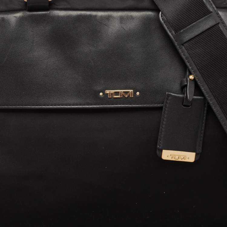 Pre Owned TUMI Black Nylon and Leather Slim Laptop Bag
