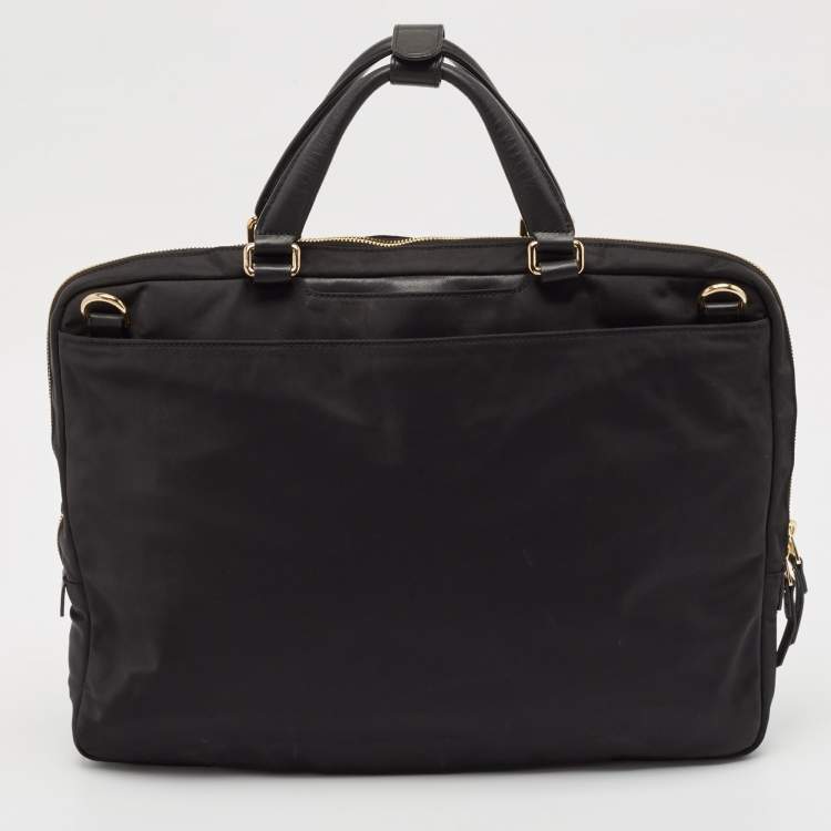 Pre Owned TUMI Black Nylon and Leather Slim Laptop Bag