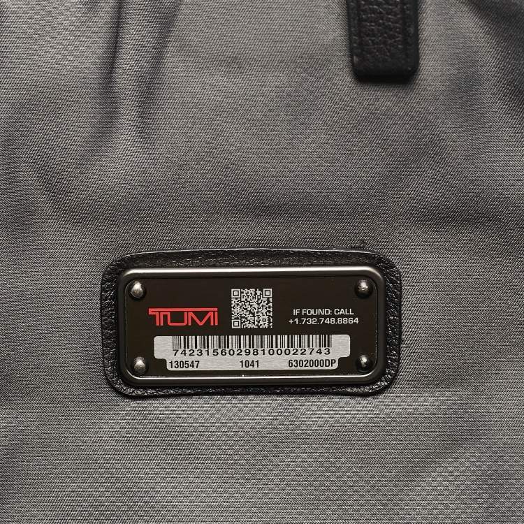 Pre Owned Tumi Black Leather Double Zip Briefcase Bag